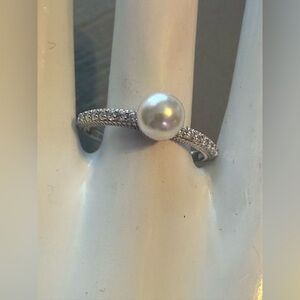 Judith Ripka 925 Sterling Silver  Ring Size 8.75 NEW